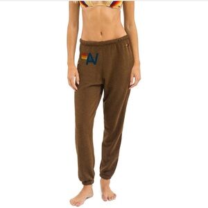 Aviator Nation Logo Brown Sweat pants size M NWOT